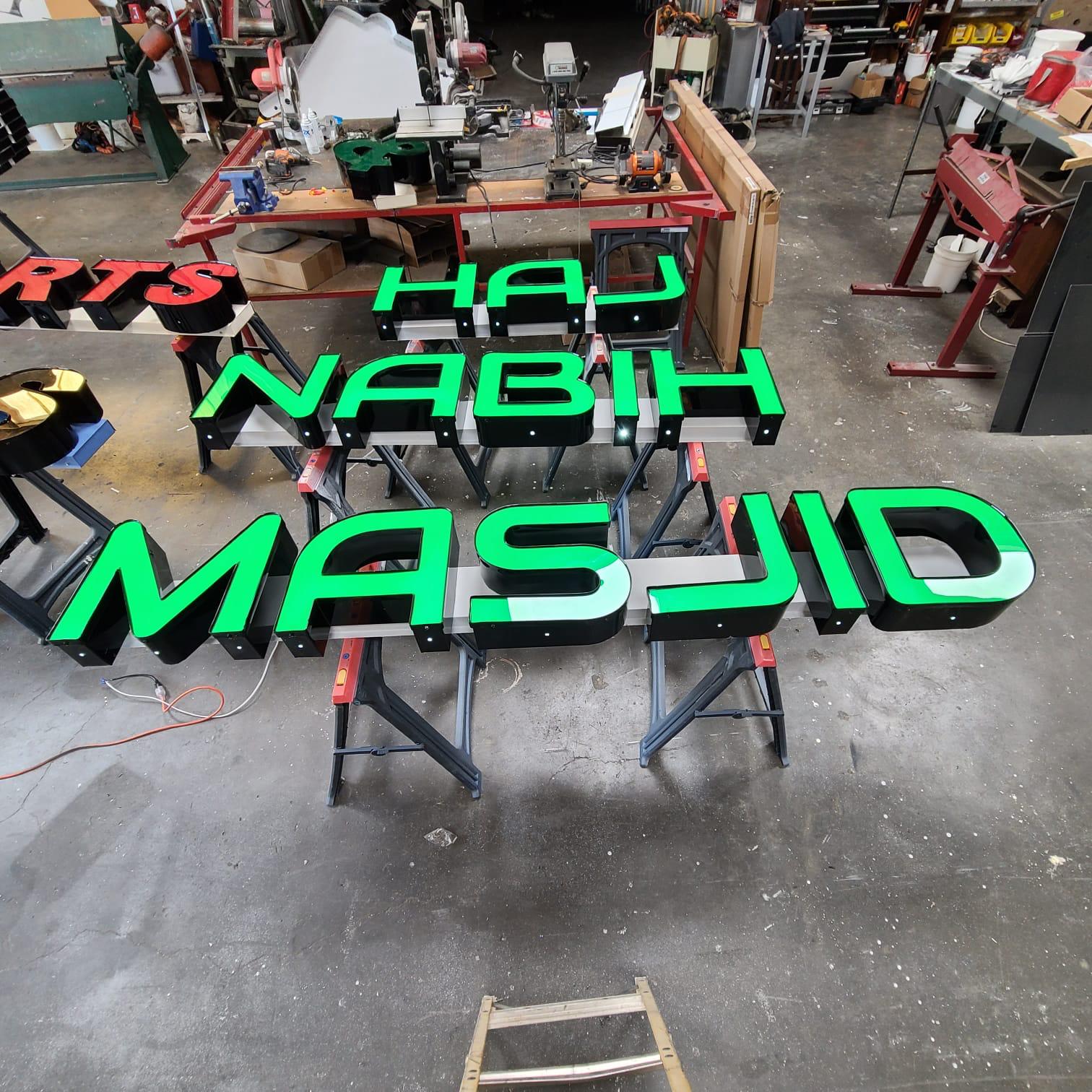 Illuminated channel letters during fabrication